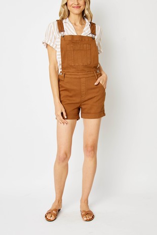 Judy Blue Destroyed Cuff Overall Shorts