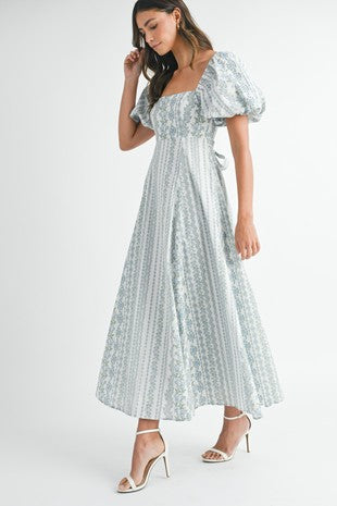 Floral Square Neck Dress