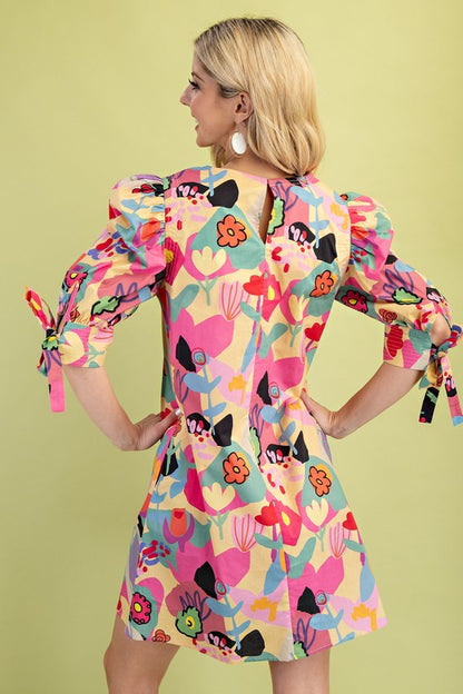Floral Round Neck Dress