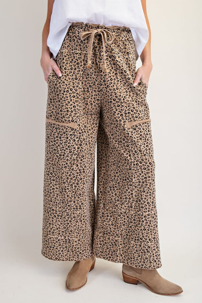 Animal Print Pants Camel