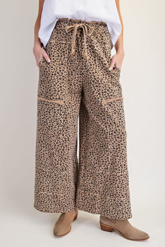 Animal Print Pants Camel