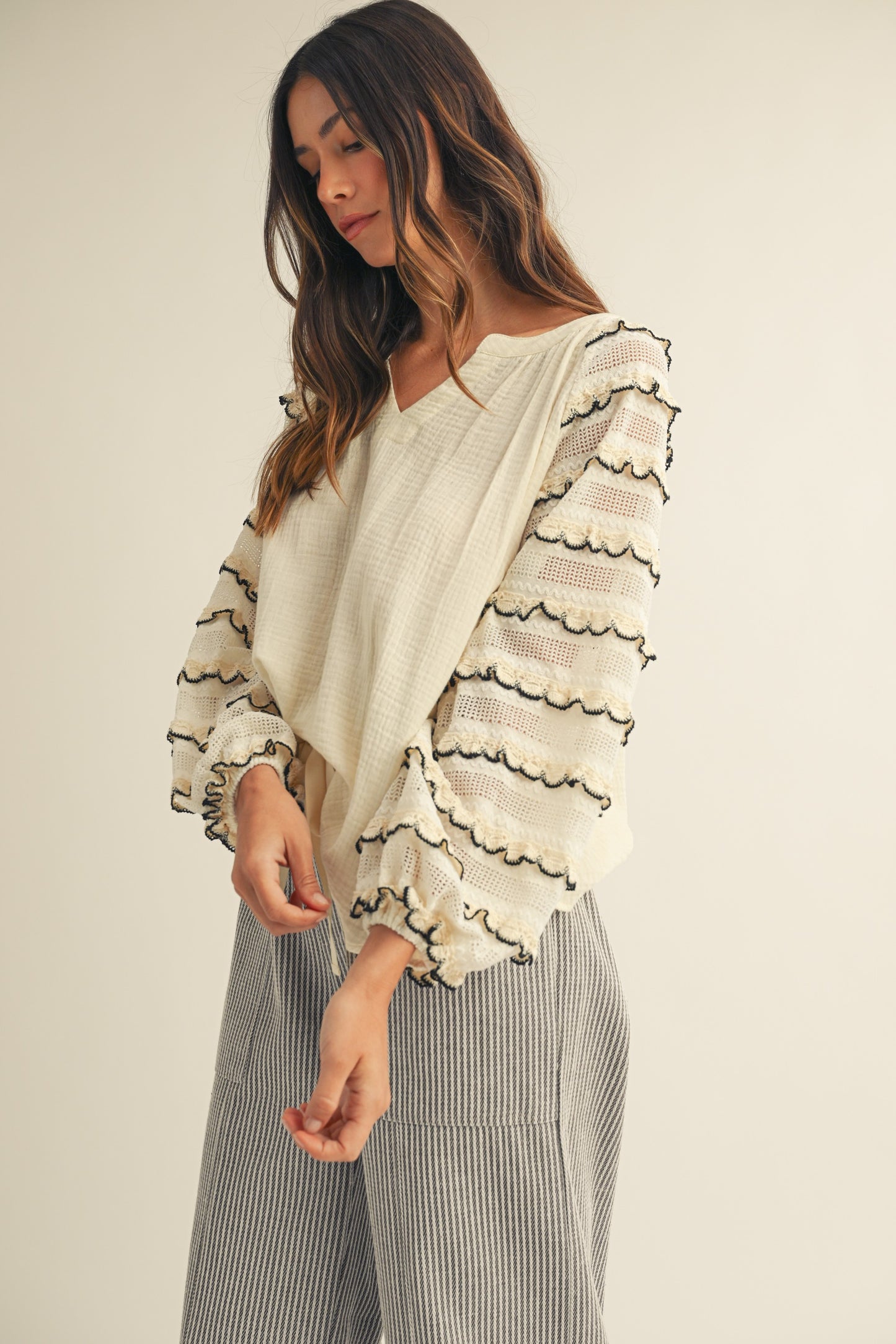 Black White Lace Sleeves