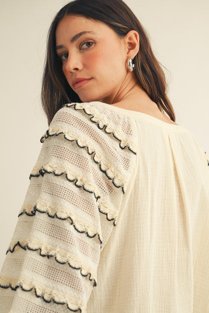 Black White Lace Sleeves