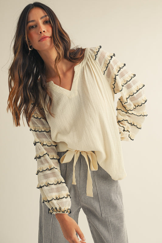 Black White Lace Sleeves