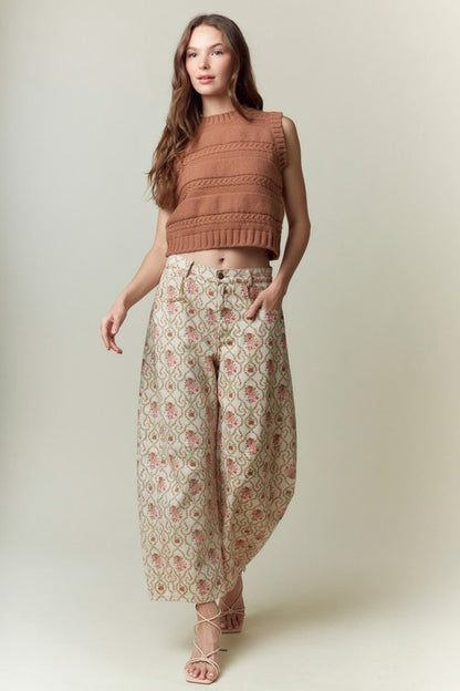 Floral Barrel Jeans