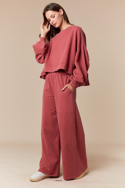 French Terry Ruffle Hem SET