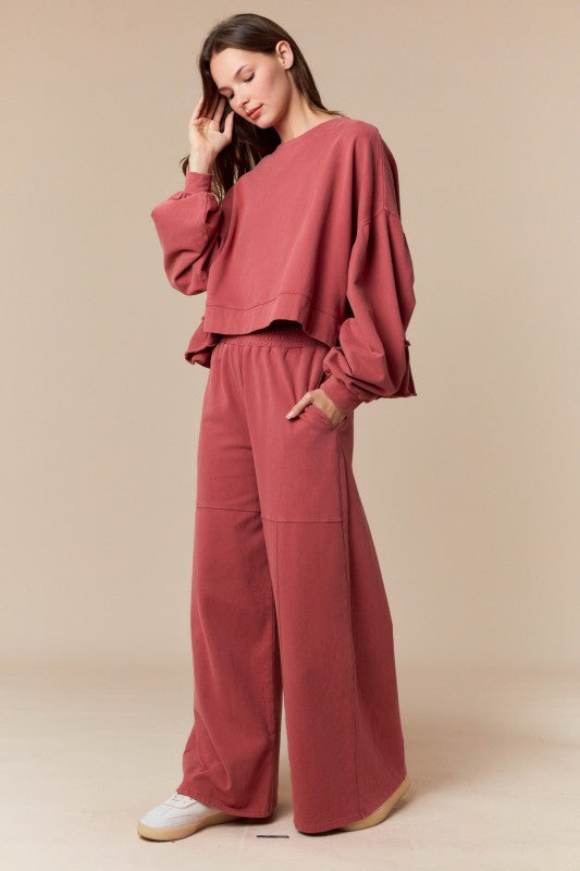 French Terry Ruffle Hem SET