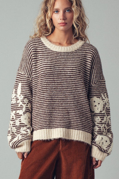 Striped Wool Blend Sweater