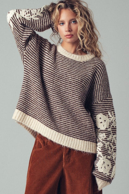Striped Wool Blend Sweater