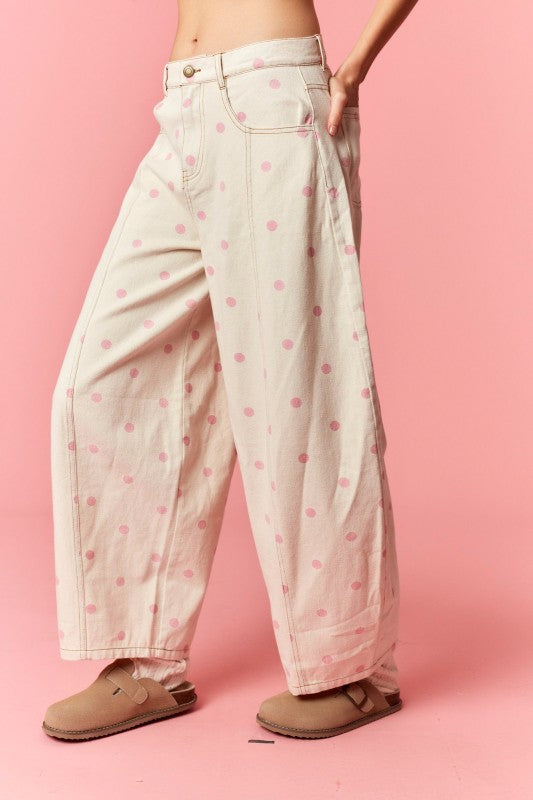 Pink Polka Dot Pants