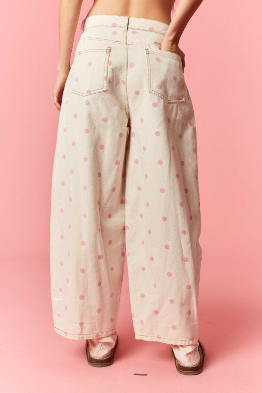 Pink Polka Dot Pants