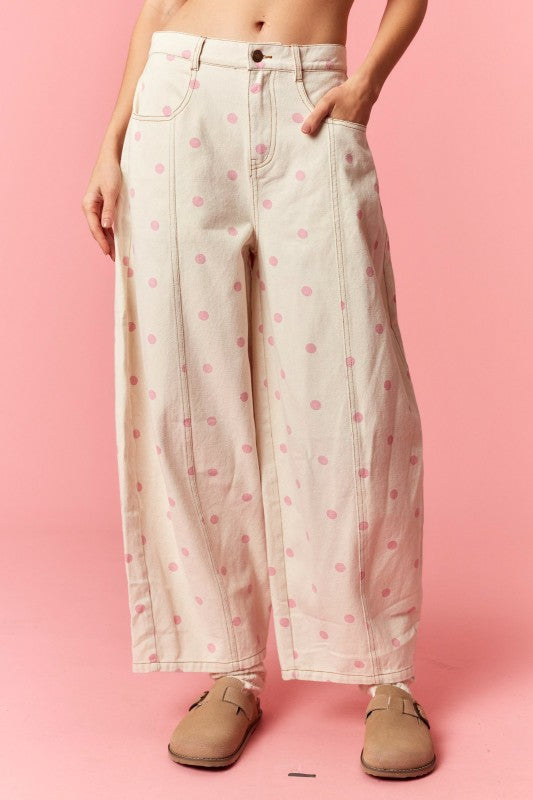 Pink Polka Dot Pants