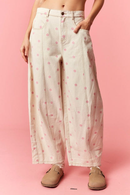 Pink Polka Dot Pants