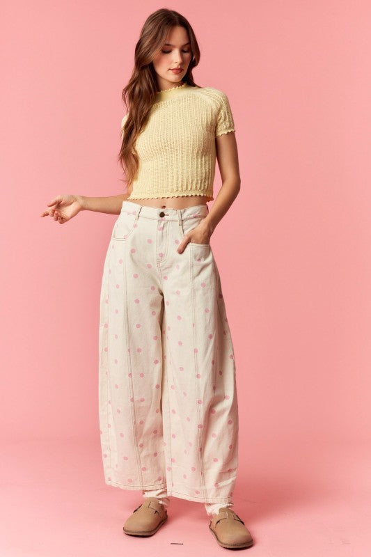 Pink Polka Dot Pants