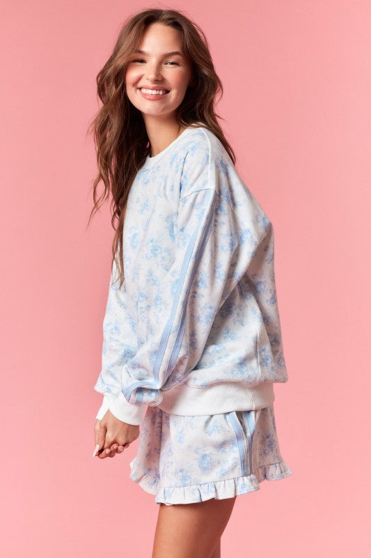 Floral Double Line Sweatshirt (ONLY)