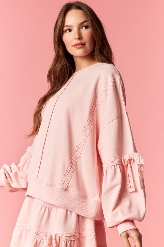 Scallop Lace Sweatshirt