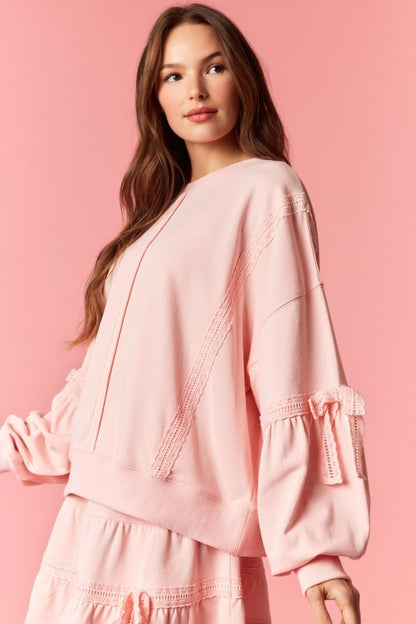Scallop Lace Sweatshirt