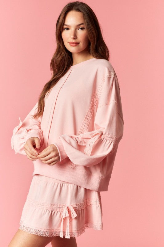 Scallop Lace Sweatshirt