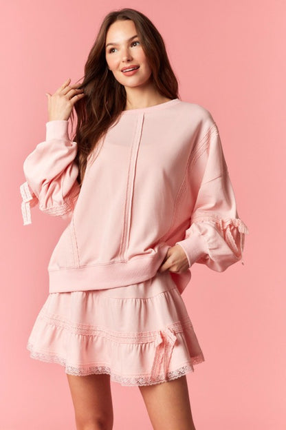 Lace Bow Trim Skort