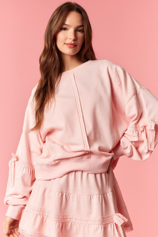 Scallop Lace Sweatshirt