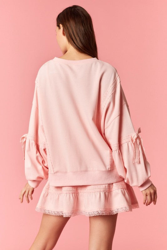 Scallop Lace Sweatshirt