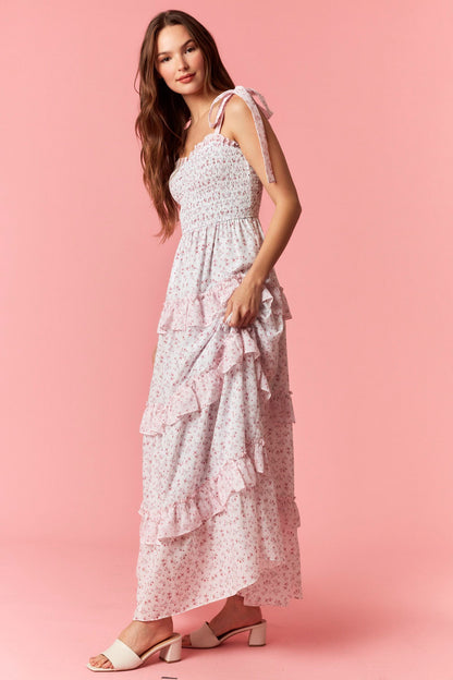 Pink Ditsy Floral Maxi