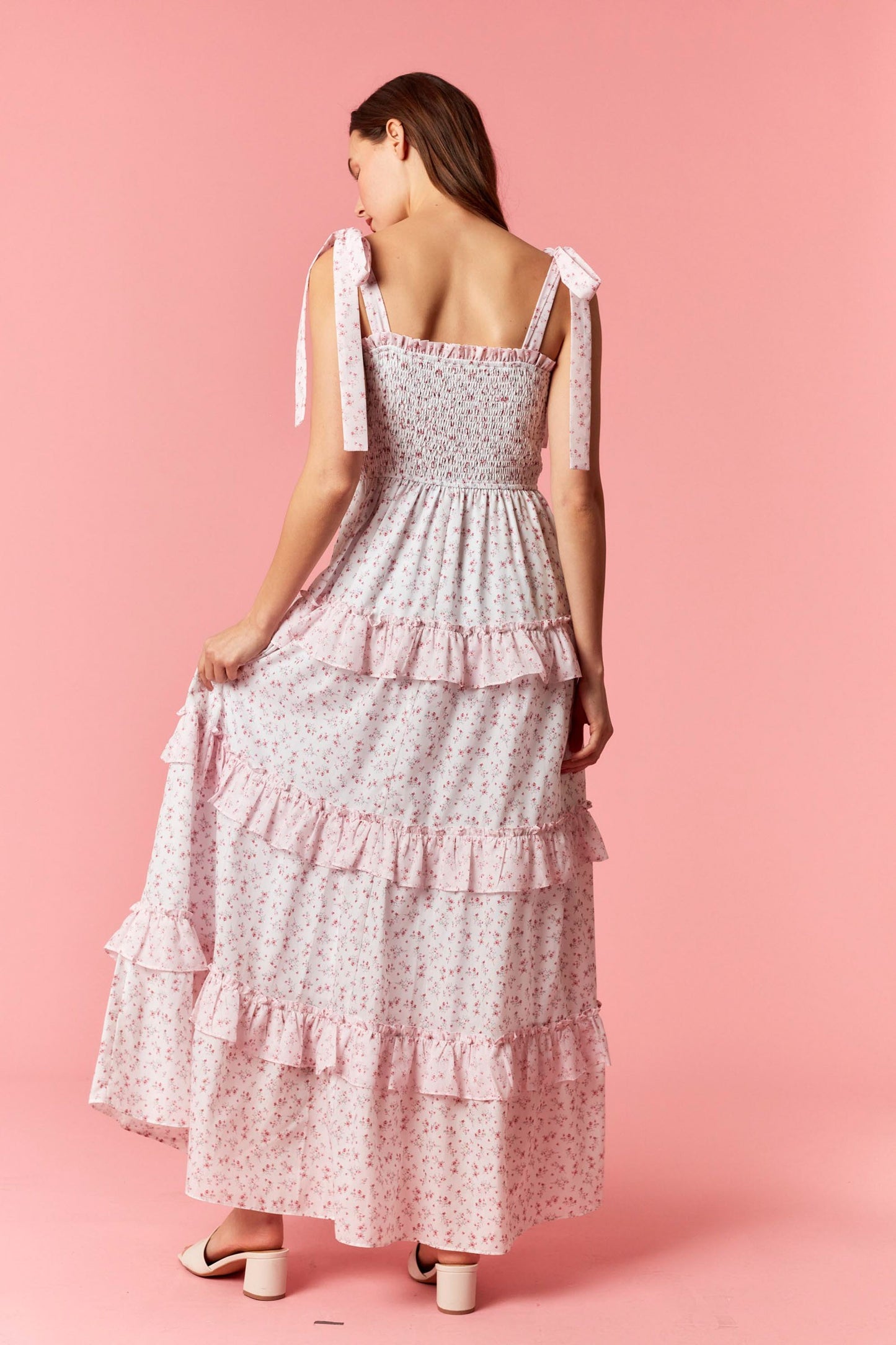 Pink Ditsy Floral Maxi