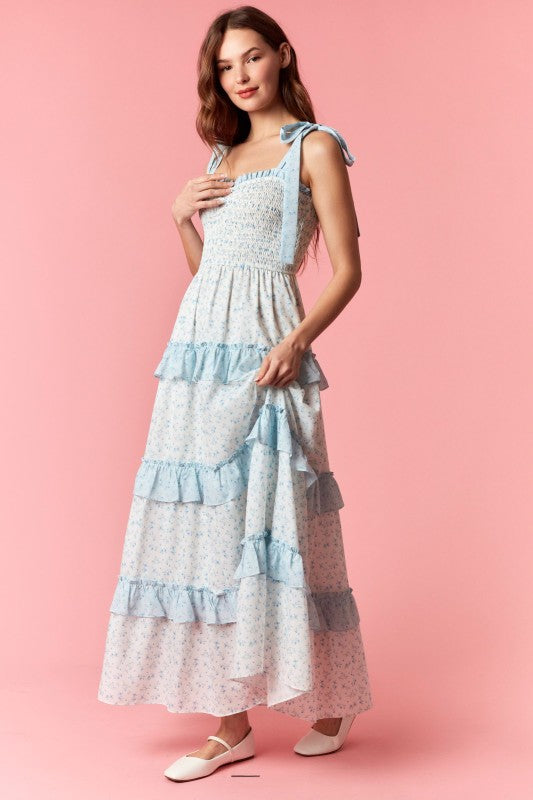 BLUE DITSY FLOWER MAXI
