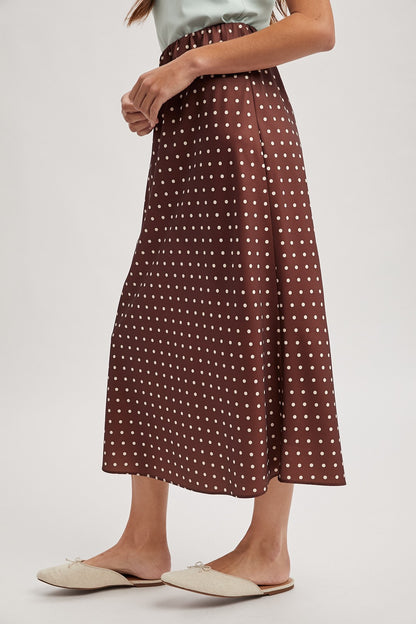 Polka Dot Satin Skirt