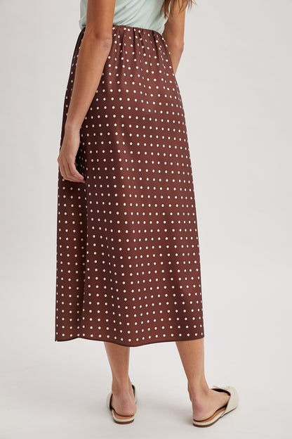Polka Dot Satin Skirt