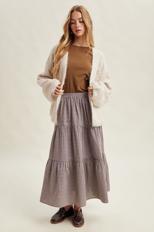 Plaid Tiered Maxi