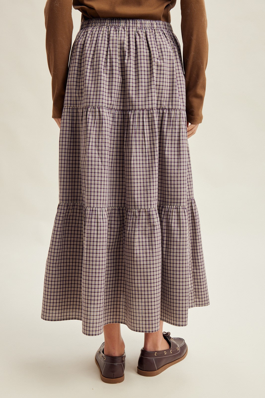Plaid Tiered Maxi