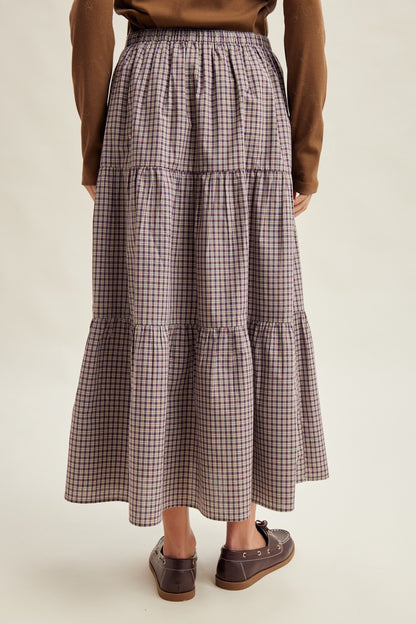Plaid Tiered Maxi