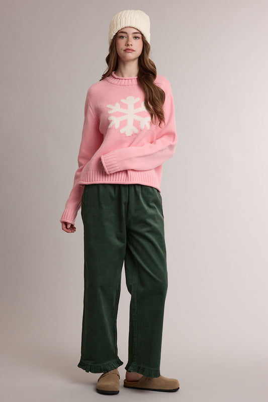 Corduroy Ruffle Hem Pants