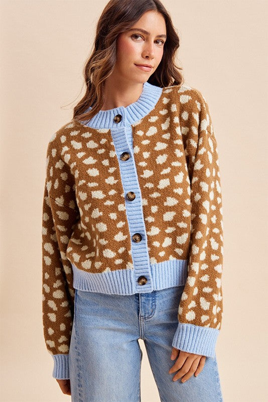 Deer Jacquard Cardigan