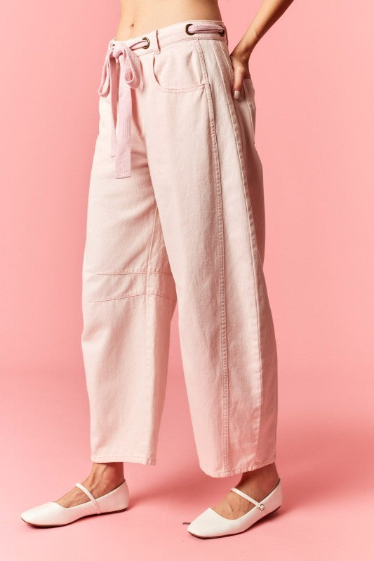 Mineral Washed Barrel Jean