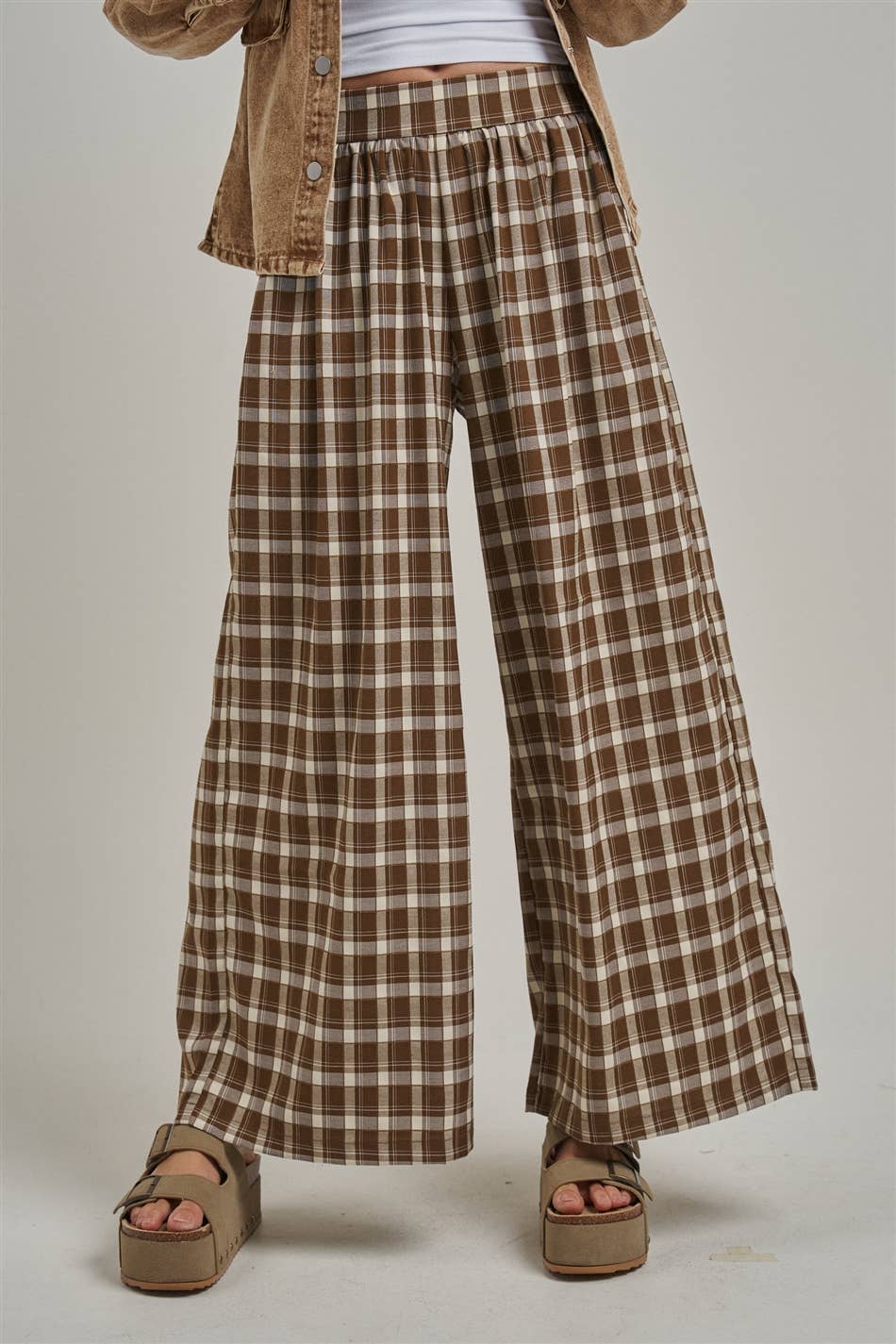 Western Checkered Wide Leg