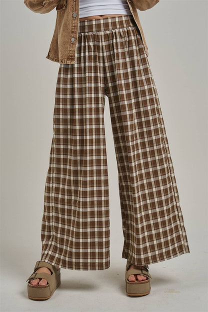 Western Checkered Wide Leg