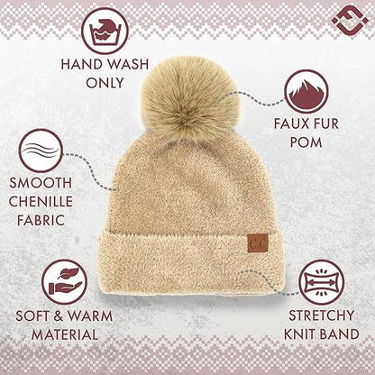 Chenille Winter Pom Beanie
