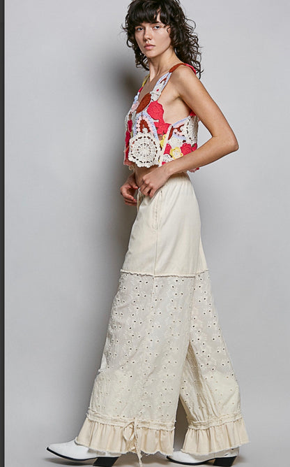 POL Eyelet Twill Pants