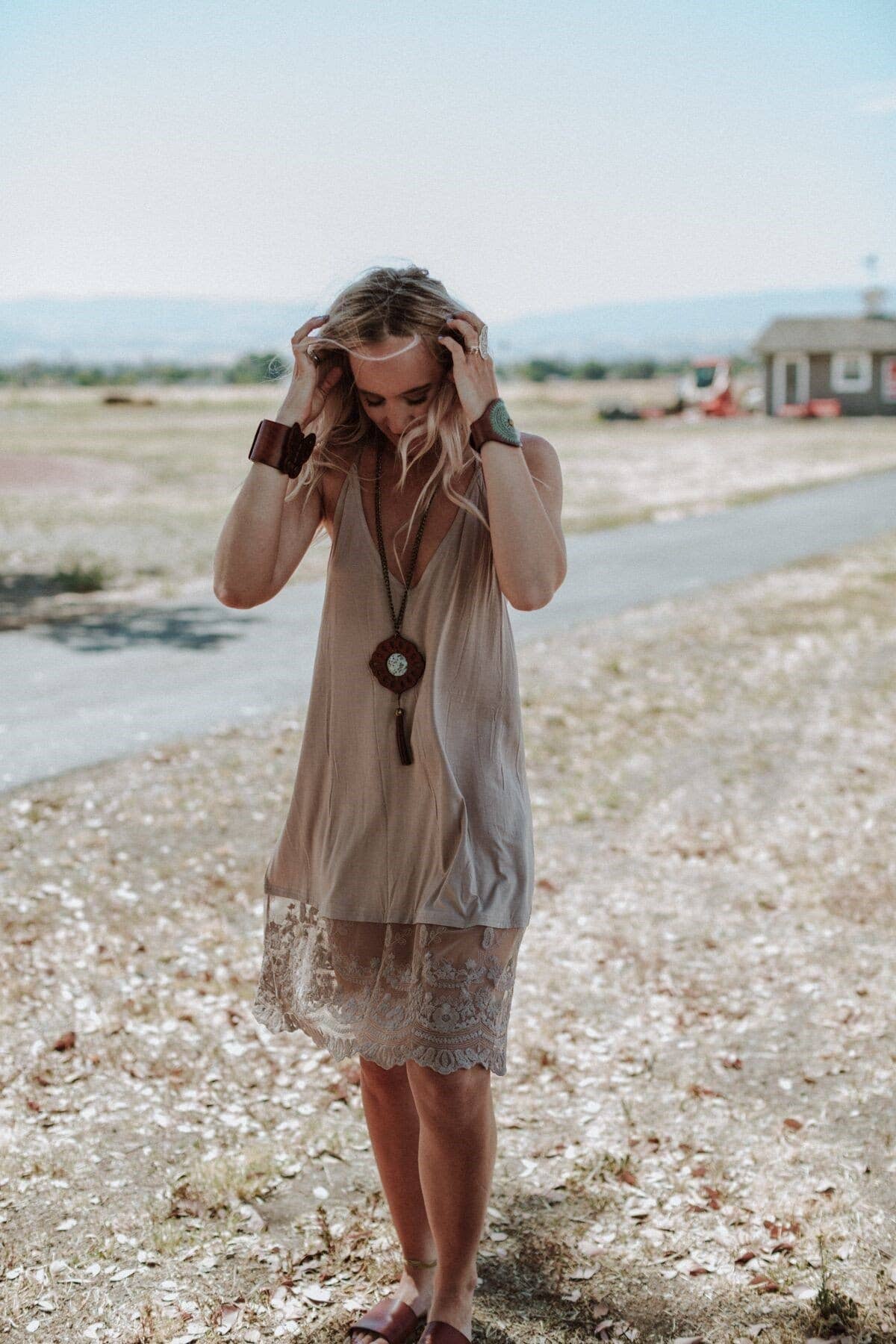 Lace Hem Slip - Mocha