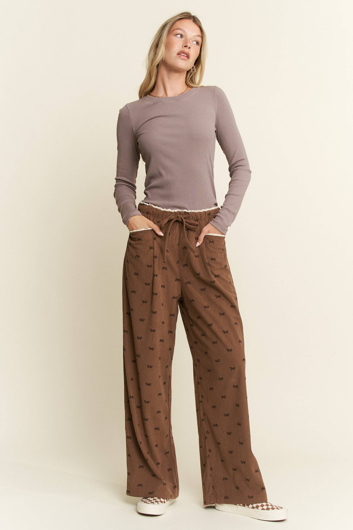 Corduroy Bow Pants