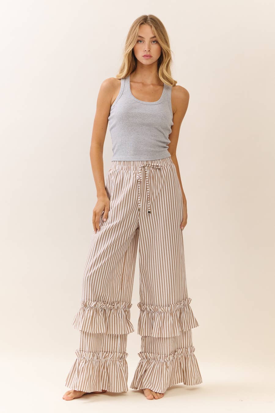Striped Pull-on Pants