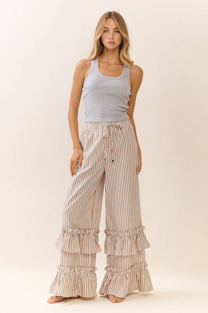 Striped Pull-on Pants