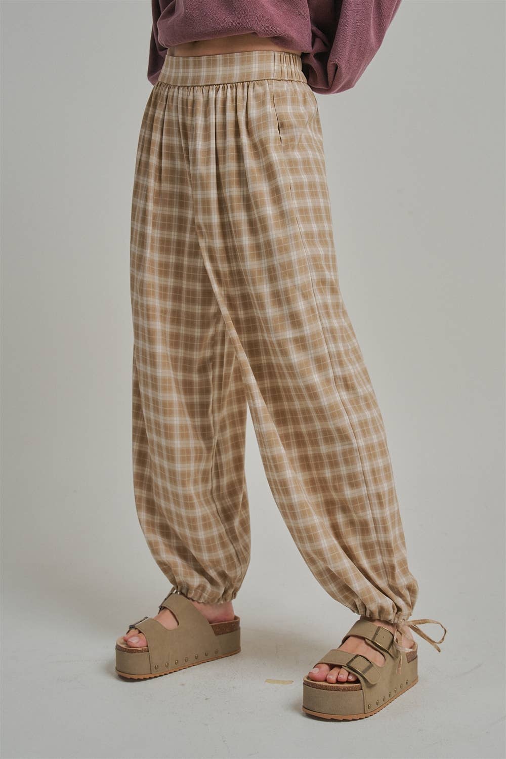 Plaid Balloon Pants