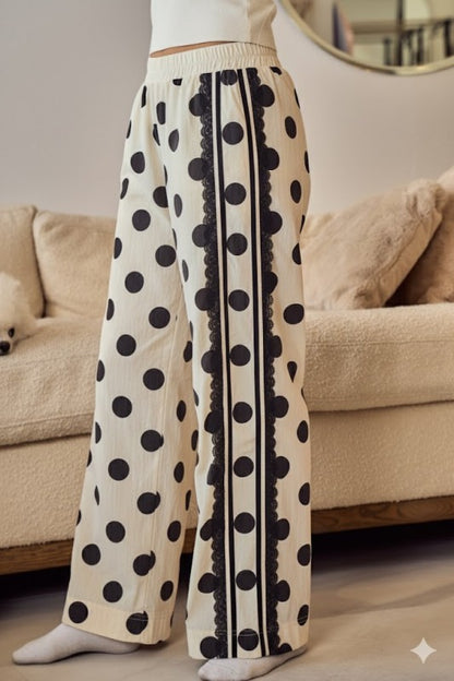 Polka Dot Lace Pants