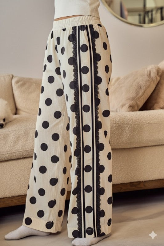 Polka Dot Lace Pants