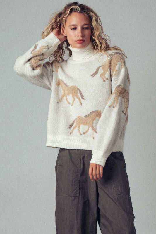 Galloping Horse Knit Sweater