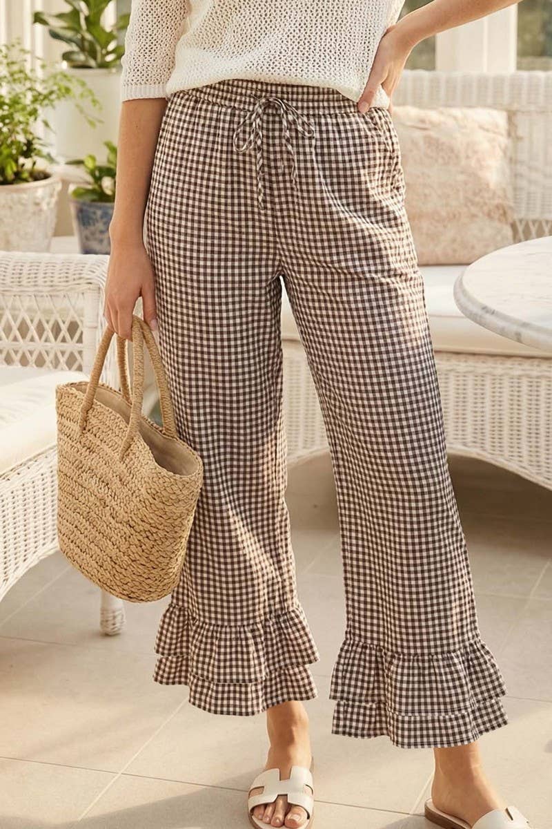 Gingham Ruffle Hem