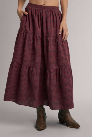 Plaid Tiered Maxi